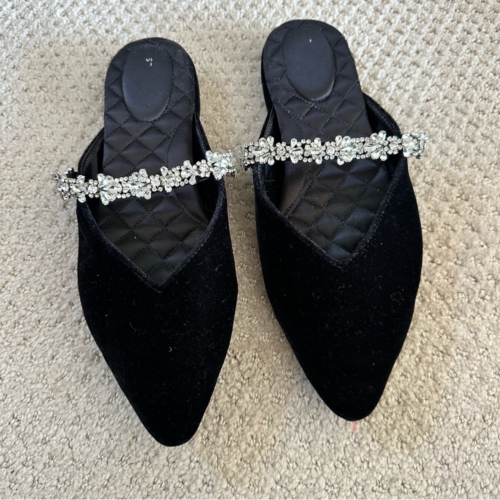 Birdies Velvet Slides
